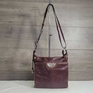 Brighton Burgundy Leather Crossbody Bag
